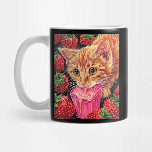 Cat Strawberry Paintings Mug